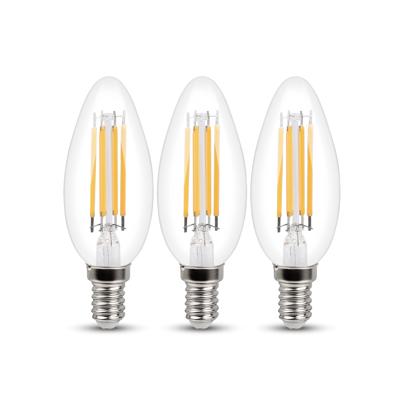 Bricocenter 3 LED BULBS E14=60W CANDLE CLEAR WARM LIGHT
