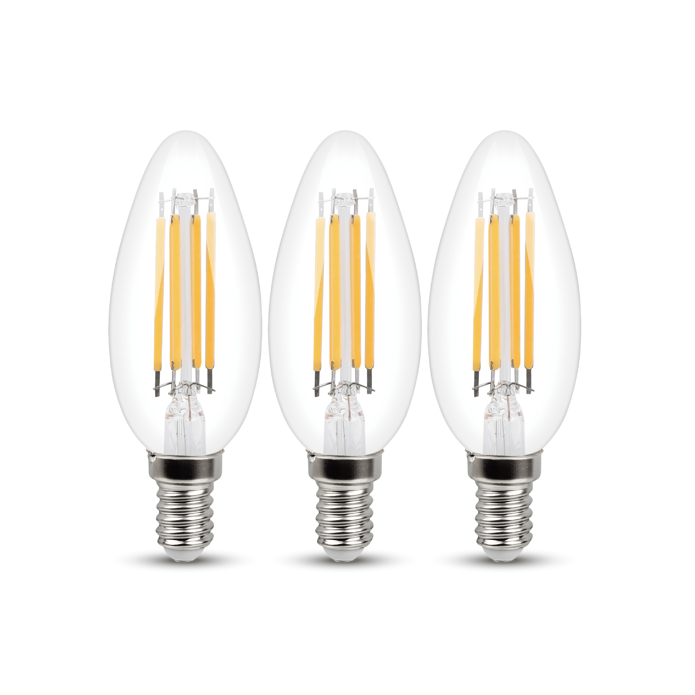 Bricocenter 3 LED BULBS E14=60W CANDLE CLEAR WARM LIGHT