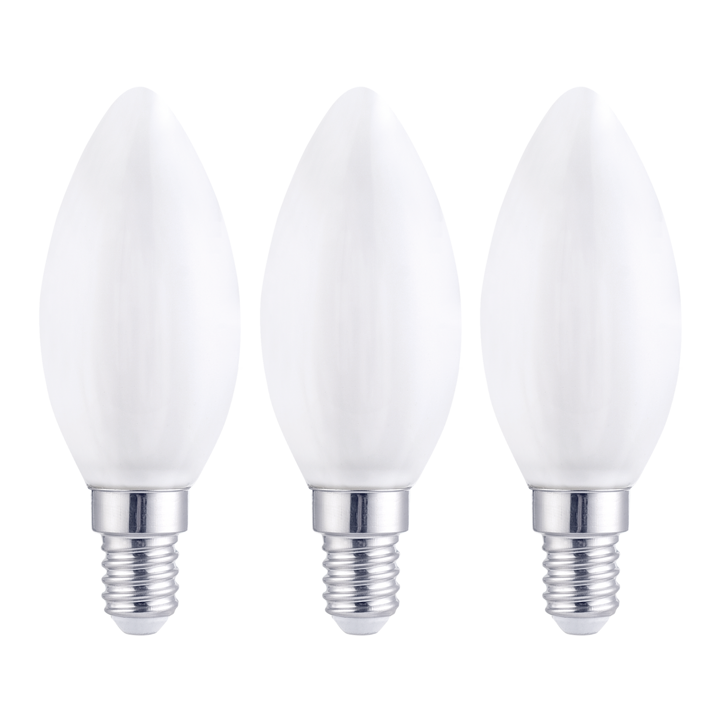 3 LED BULBS E14 =60W CANDLE FROSTED NATURAL LIGHT