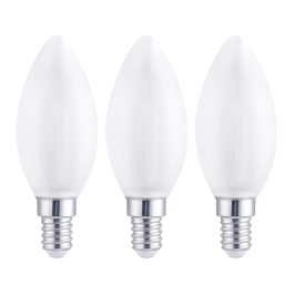 3 LED BULBS E14 =60W CANDLE FROSTED WARM LIGHT