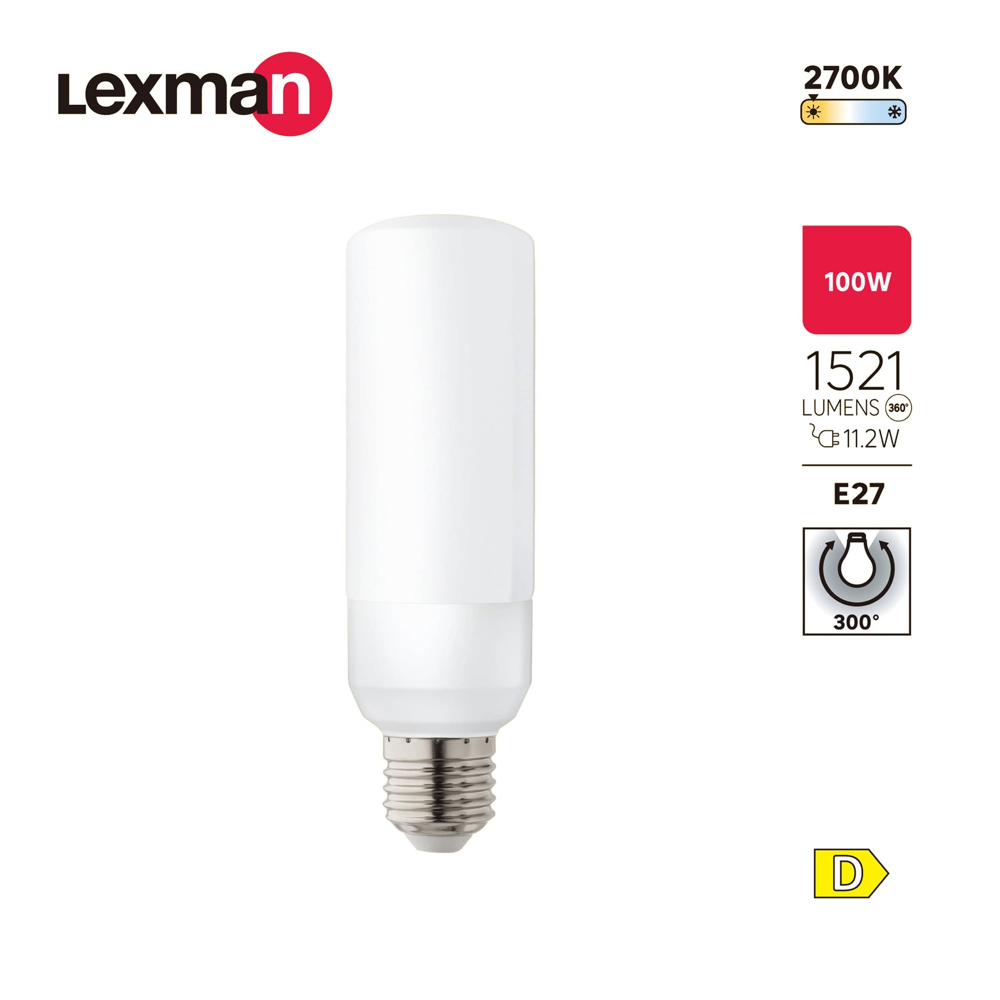 Bricocenter LED BULB E27=100W TUBULAR FROSTED WARM LIGHT