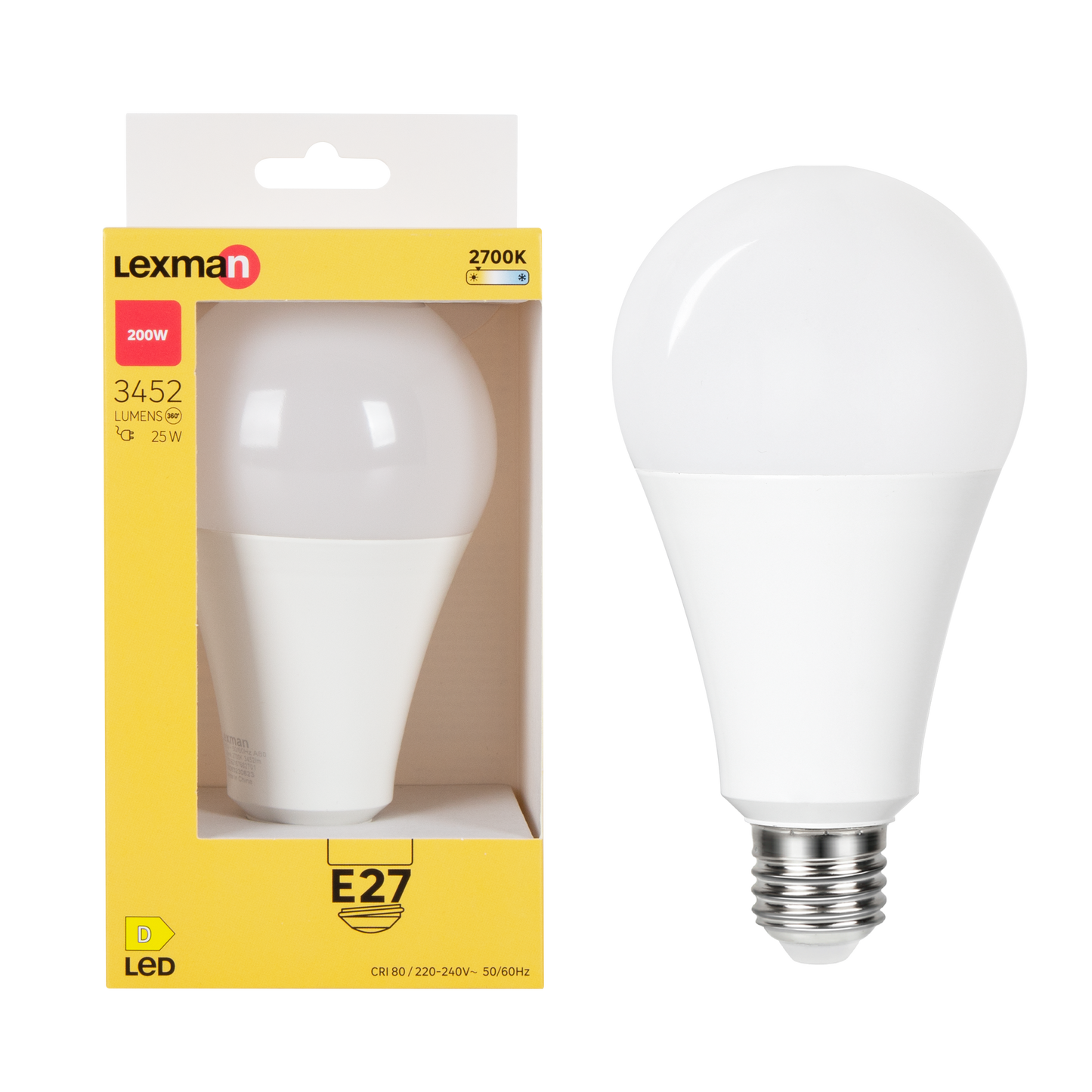 E27=200W FROSTED DROP LED BULB WARM LIGHT
