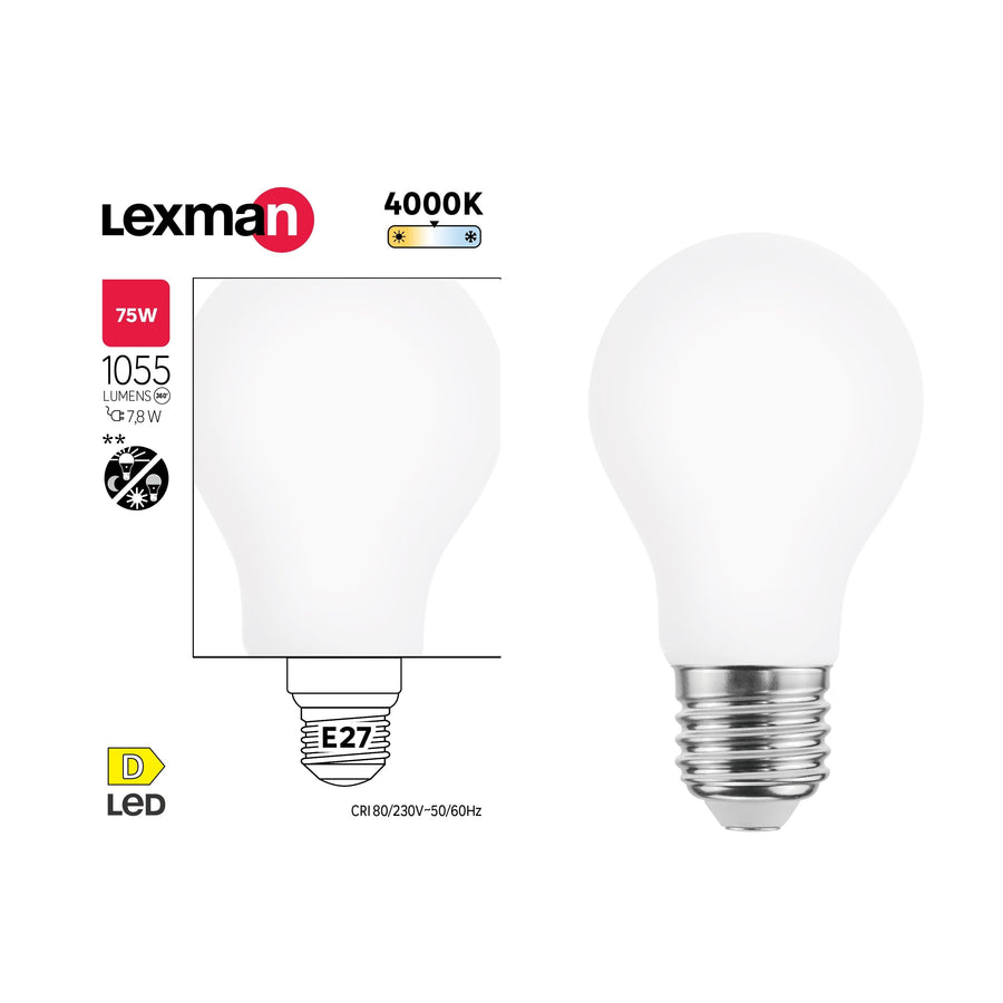 Bricocenter LED BULB E27=75W DROP NATURAL LIGHT TWILIGHT