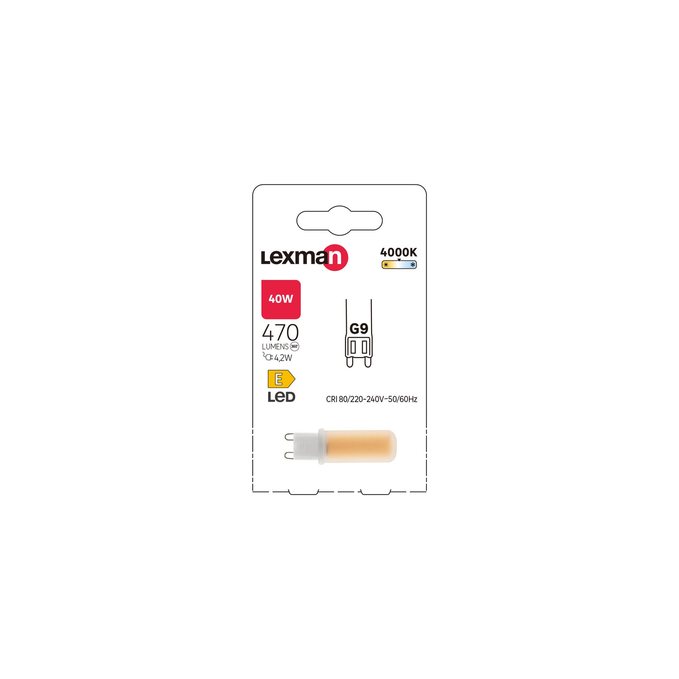 LED BULB G9=40W NATURAL LIGHT
