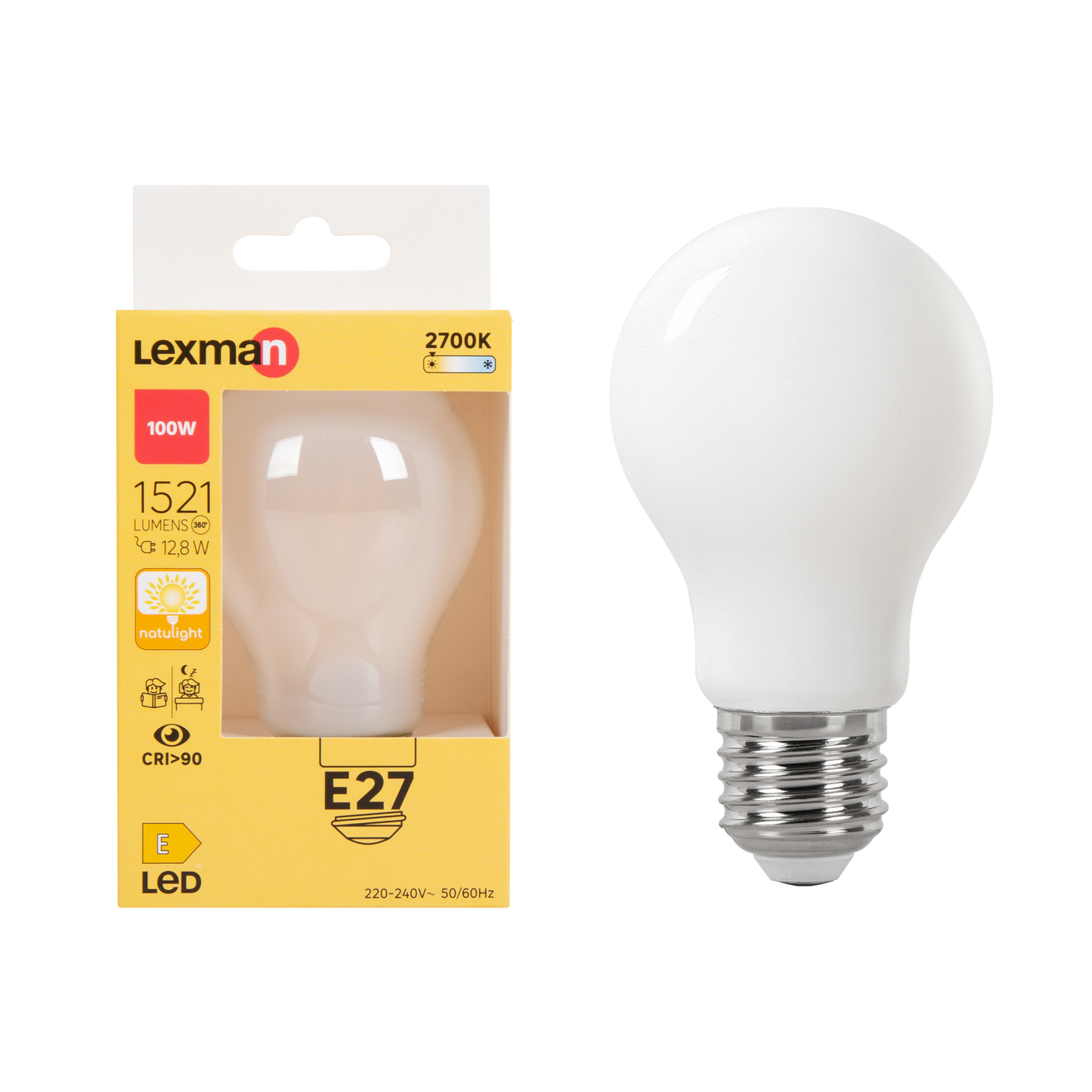 NATULIGHT LED BULB E27=100W DROP FROSTED WARM LIGHT