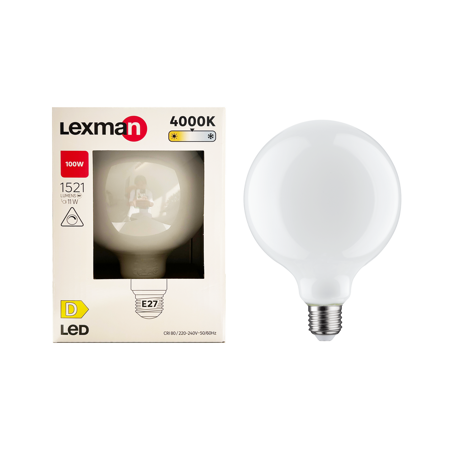 LED BULB E27=100W FROSTED GLOBE NATURAL LIGHT DIMMABLE