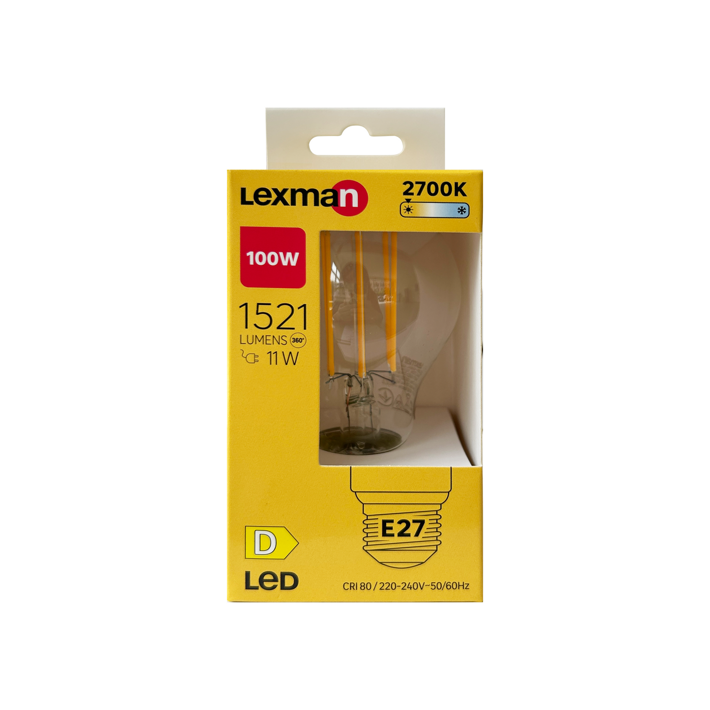 LED BULB E27=100W DROP TRANSPARENT WARM LIGHT