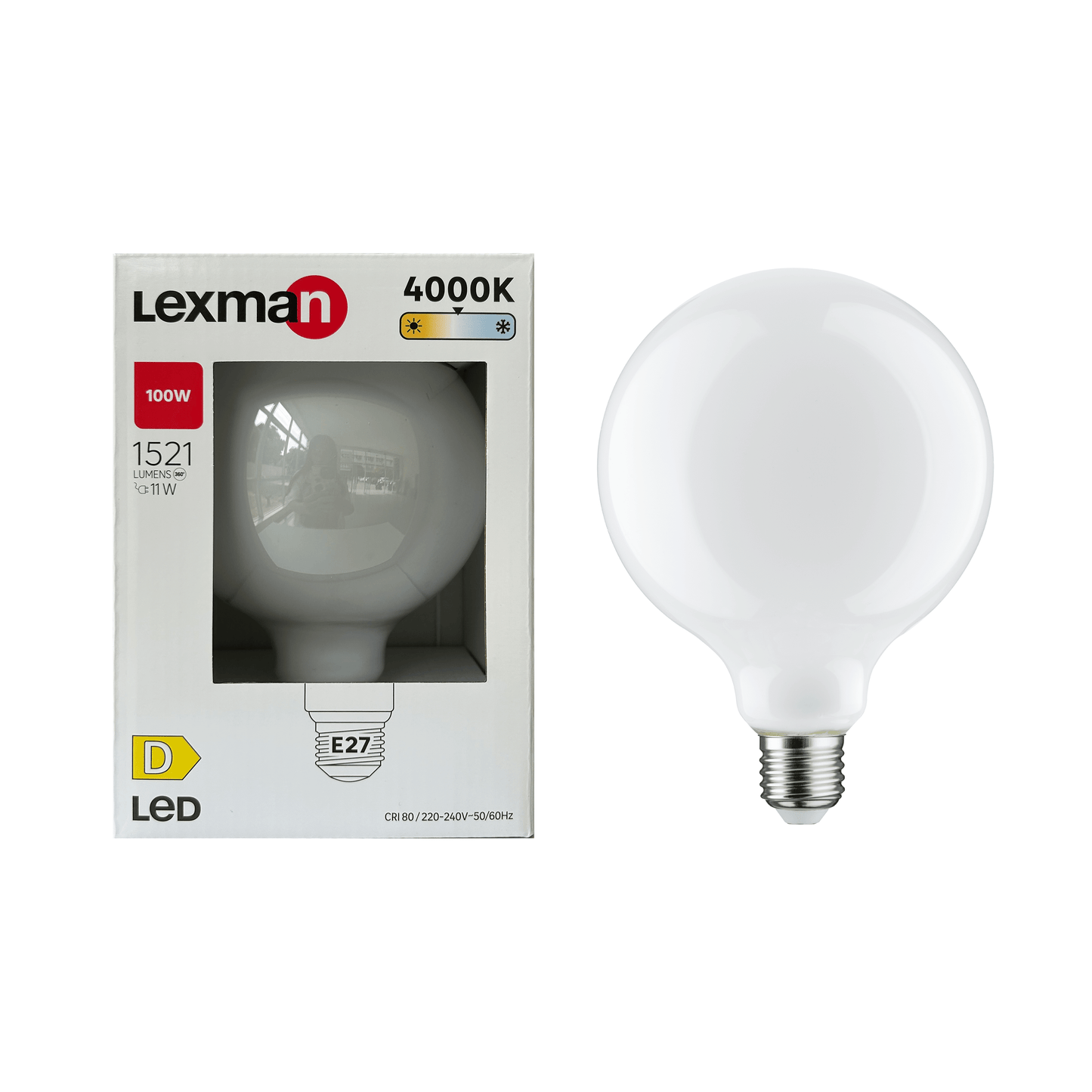 Bricocenter LED BULB E27=100W GLOBE LARGE FROSTED NATURAL LIGHT