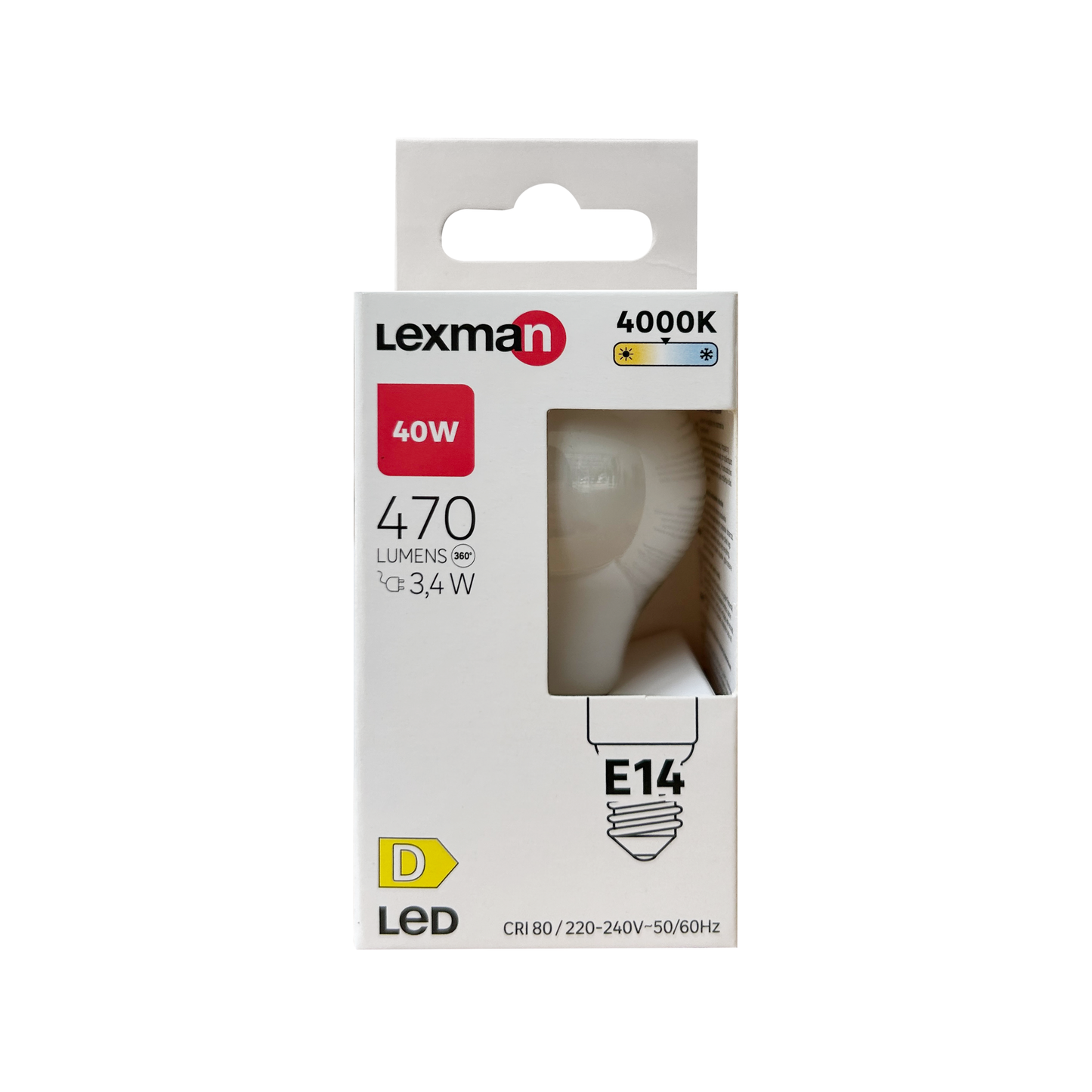 LAMPADINA LED E14=40W SFERA SMERIGLIATA LUCE NATURALE