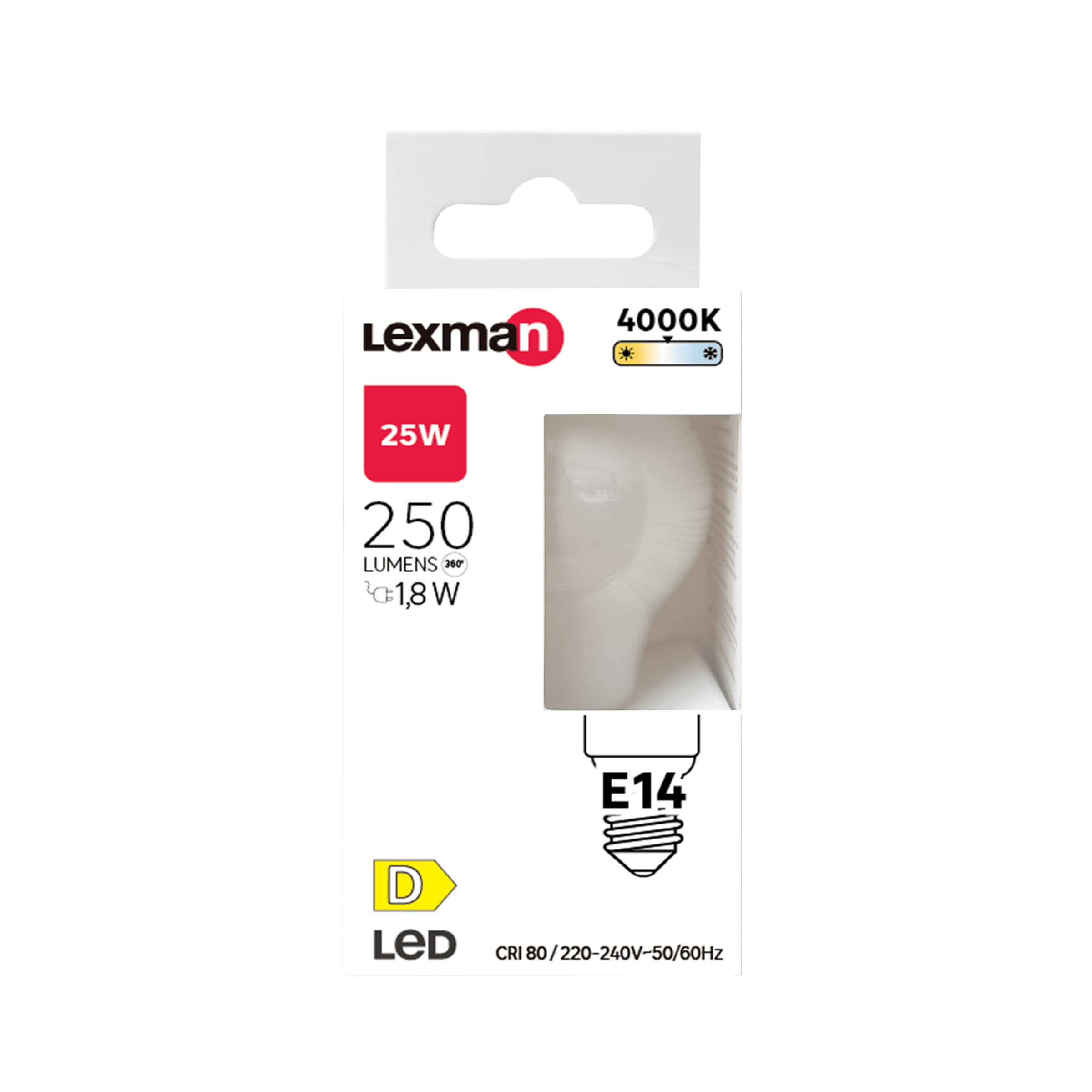 LED BULB E14=25W FROSTED BALL