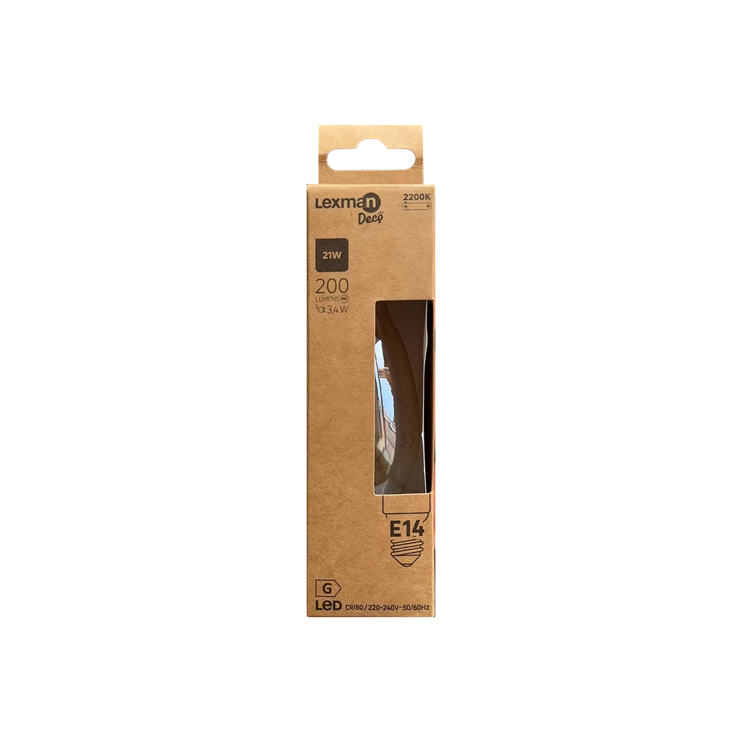 LAMPADINA DECORATIVA LED E14=21W CANDELA AMBRATA