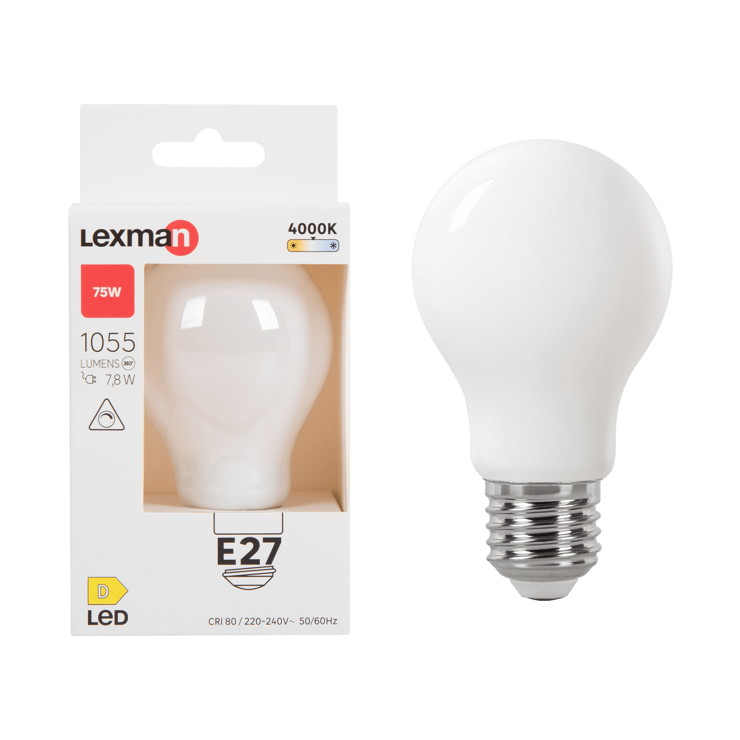 Bricocenter LED BULB E27=75W FROSTED DROP DIMMABLE NATURAL LIGHT