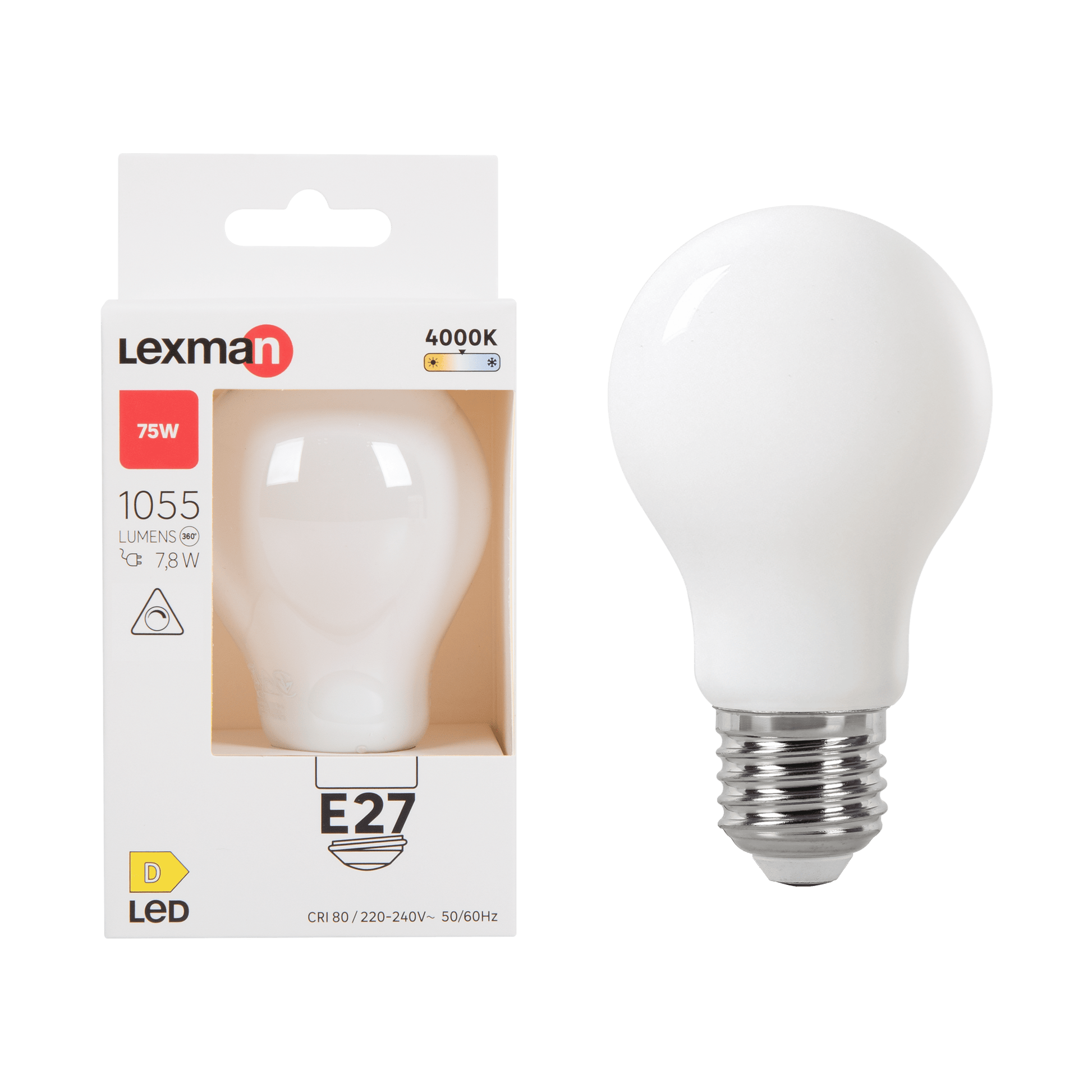 Bricocenter LED BULB E27=75W FROSTED DROP DIMMABLE NATURAL LIGHT