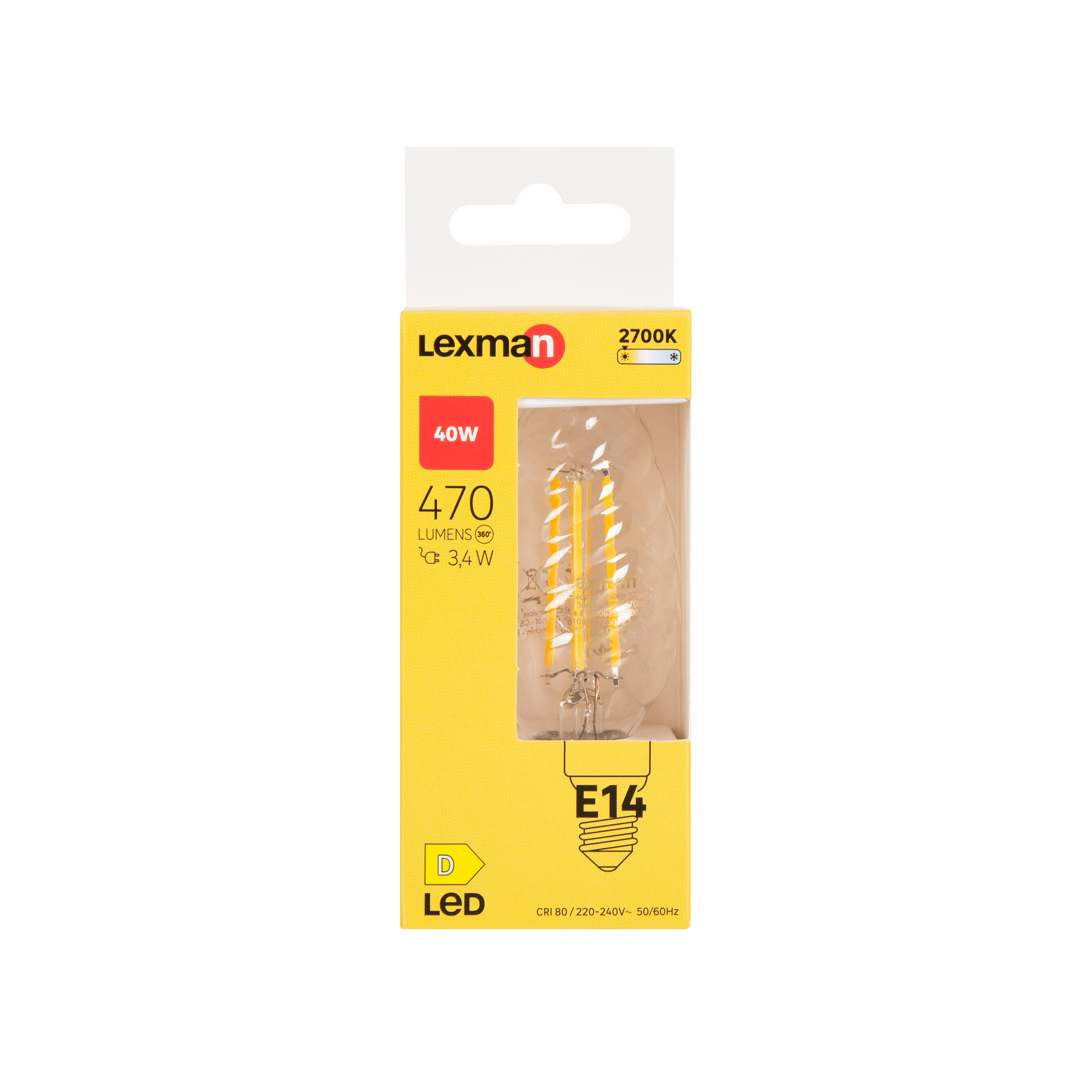 LED bulb e14=40w candle twist transparent warm light