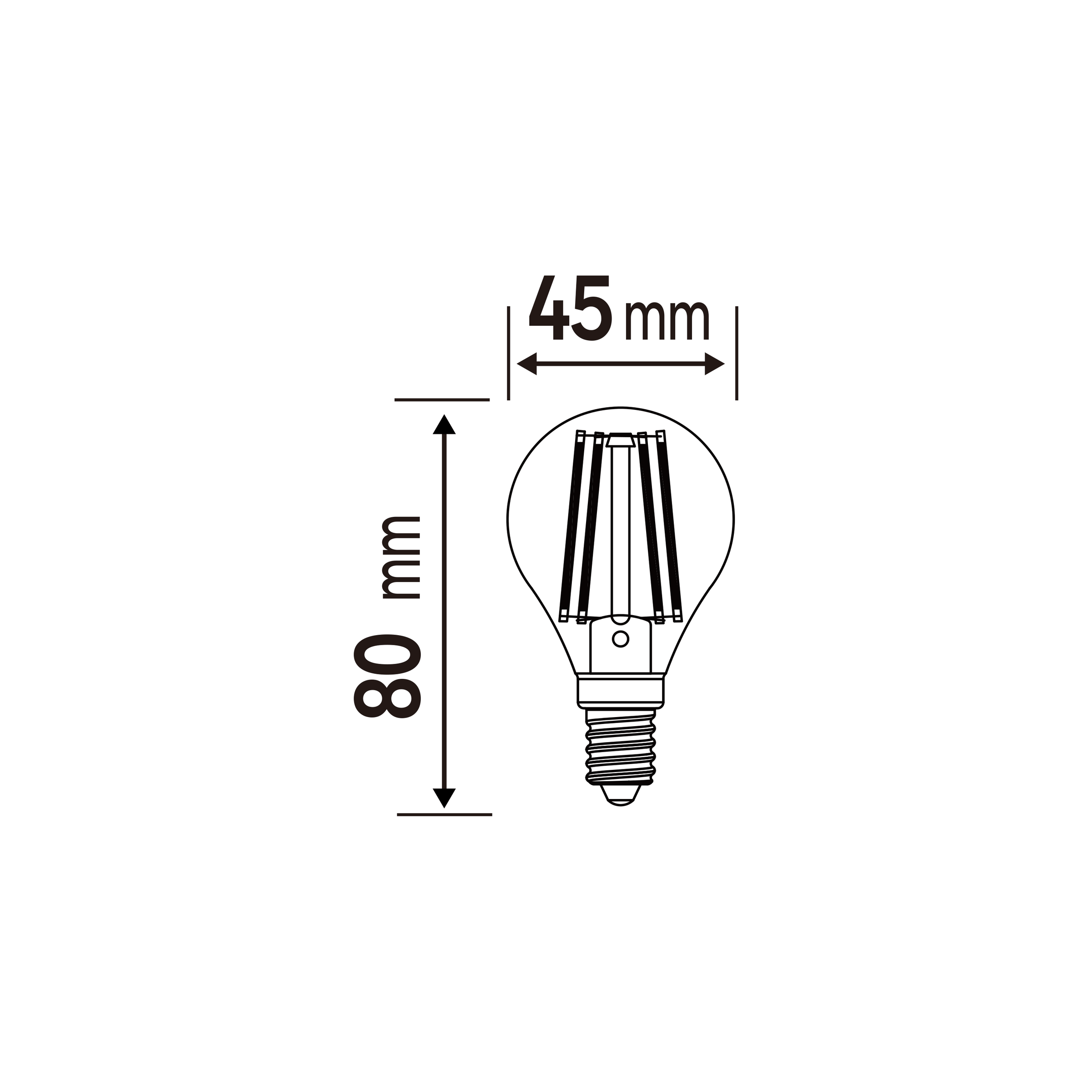 Bricocenter 3 LED BULBS E14=60W SPHERE TRANSPARENT NATURAL LIGHT