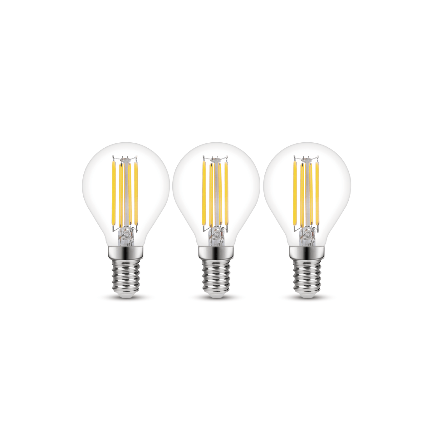 Bricocenter 3 LED BULBS E14=60W SPHERE TRANSPARENT NATURAL LIGHT