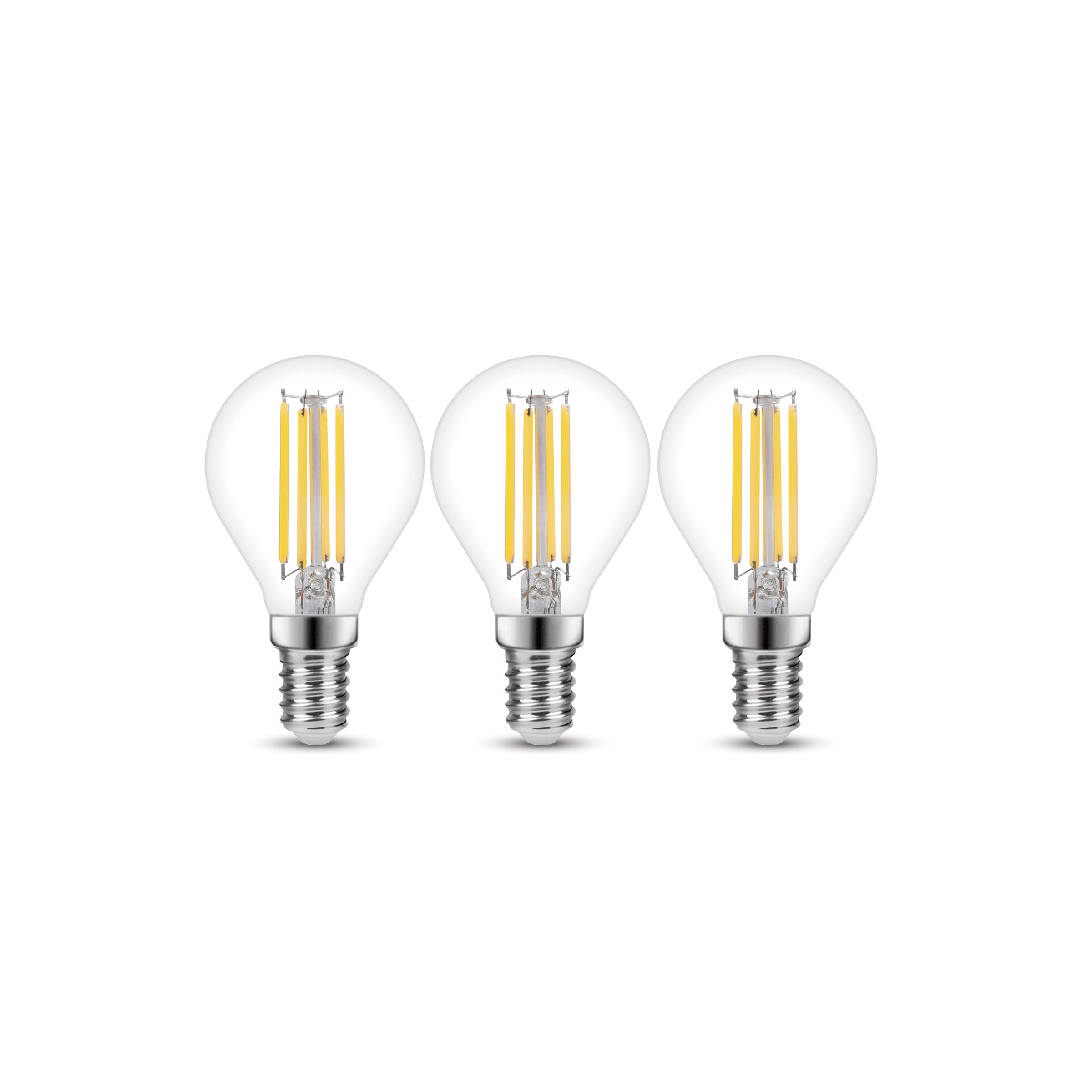 Bricocenter 3 LED BULBS E14=60W SPHERE TRANSPARENT NATURAL LIGHT