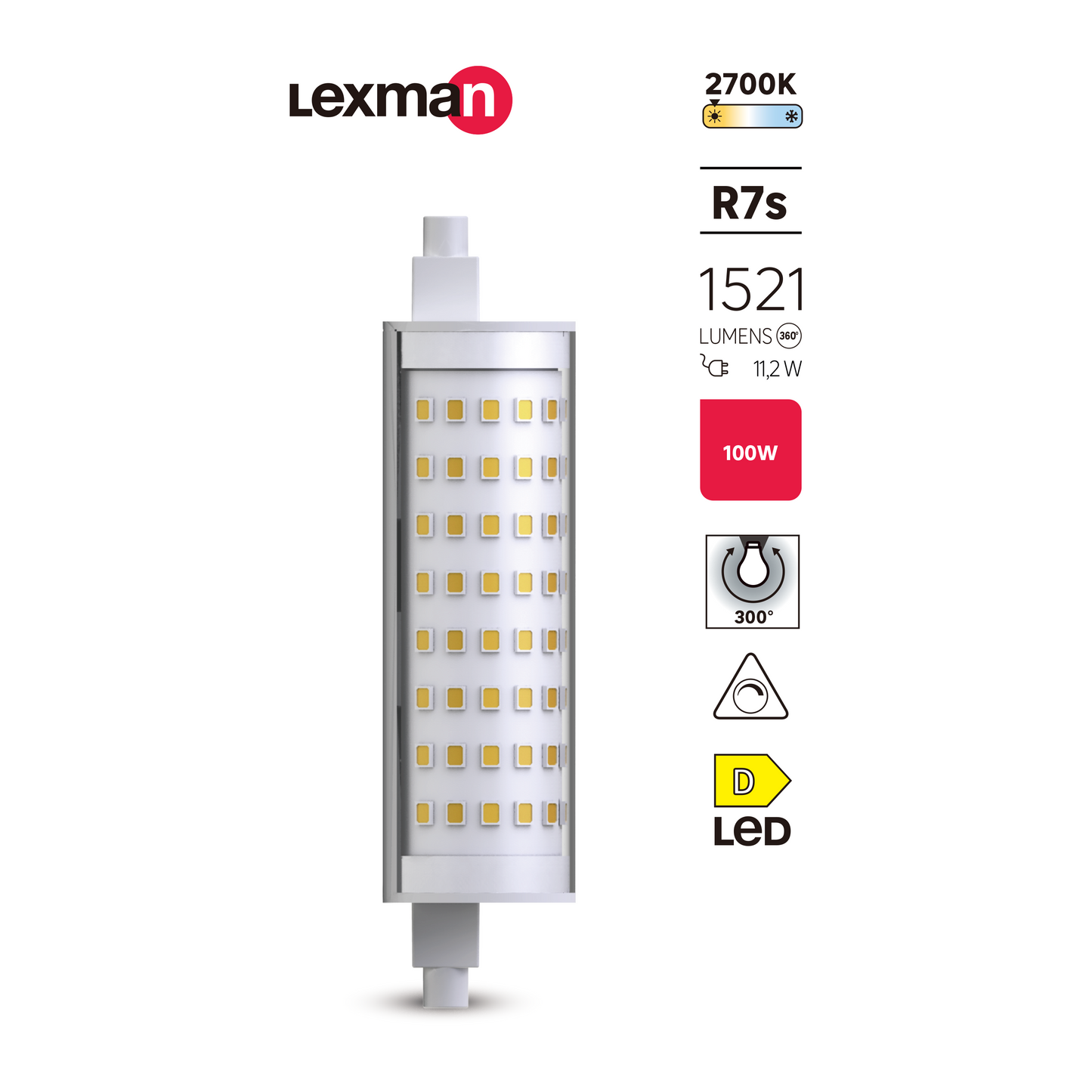 R7S LED BULB 118MM 1521LM WARM LIGHT DIMMABLE