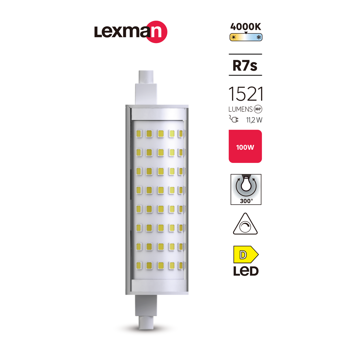 R7S LED BULB 118MM 100W NATURAL LIGHT DIMMABLE