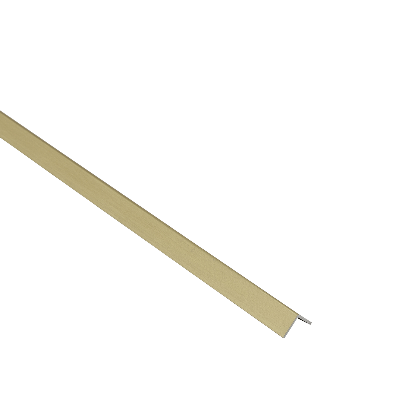 10x10x1mm anodised aluminium angle profile, 1m, brushed brass