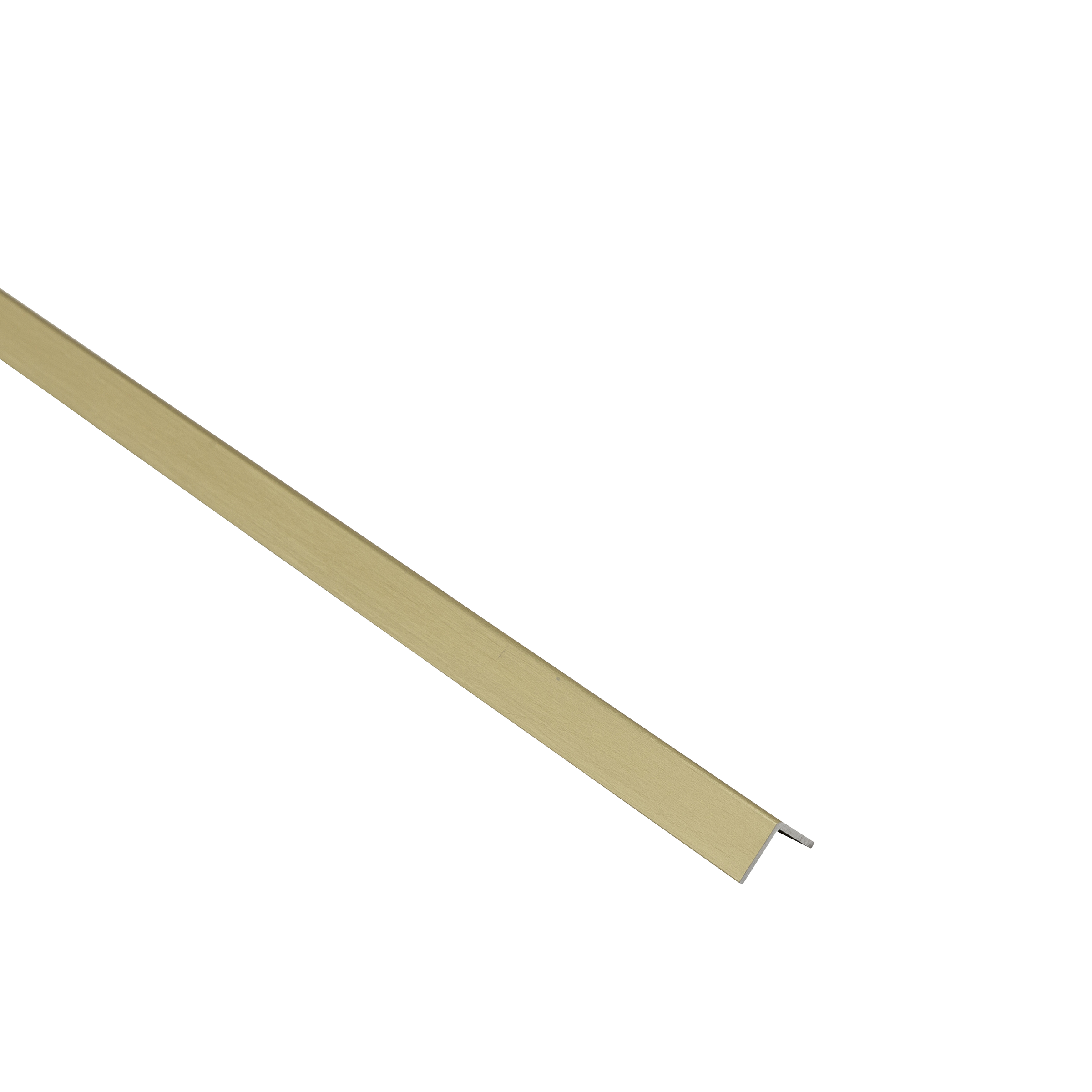 10x10x1mm anodised aluminium angle profile, 1m, brushed brass