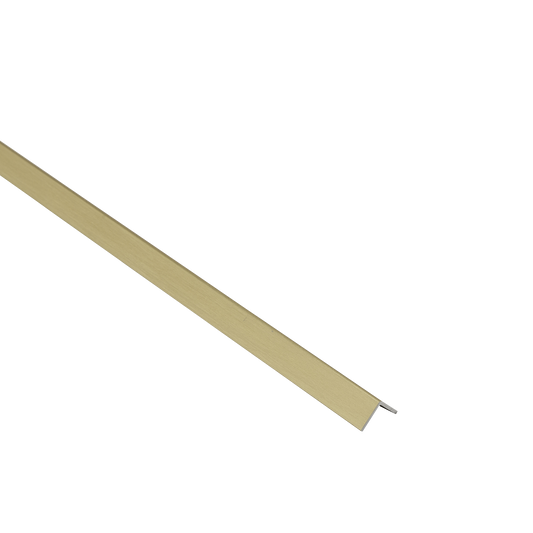 10x10x1mm anodised aluminium angle profile, 1m, brushed brass