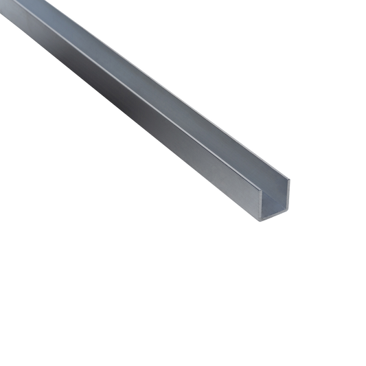 Natural aluminium U-profile, 15x15x1 mm, 2.5 m