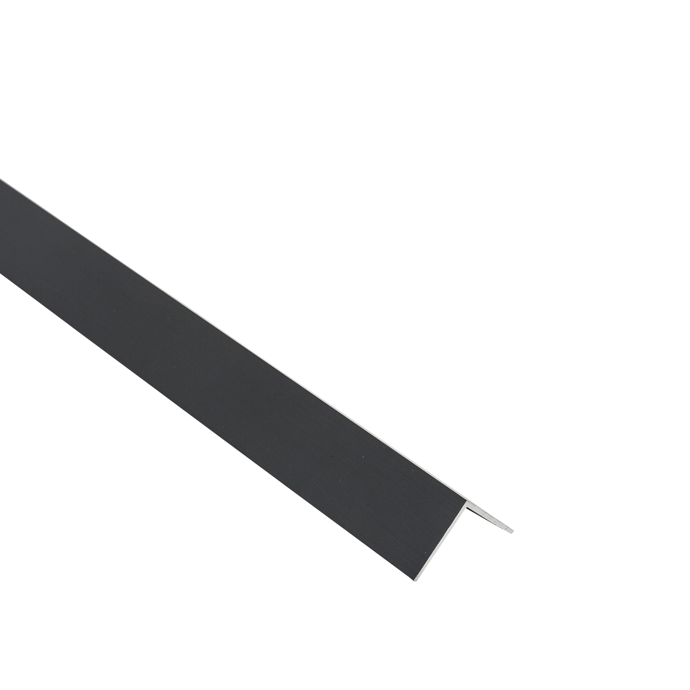 Brushed black anodised aluminium angle profile, 20x20x1mm, 1m