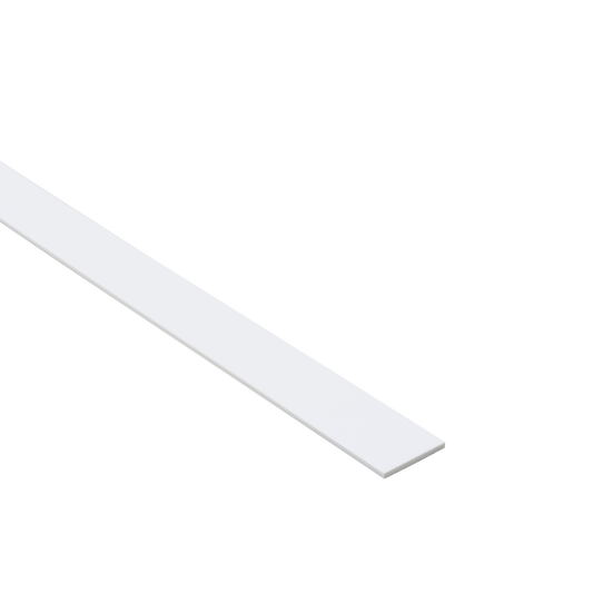 20 x 2 mm flat PVC profile, 1 m, matt white