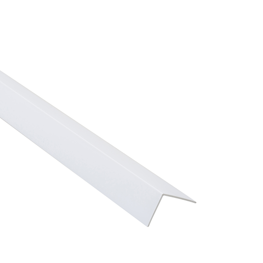 30x20x1mm matt white PVC L-shaped corner profile, 6m