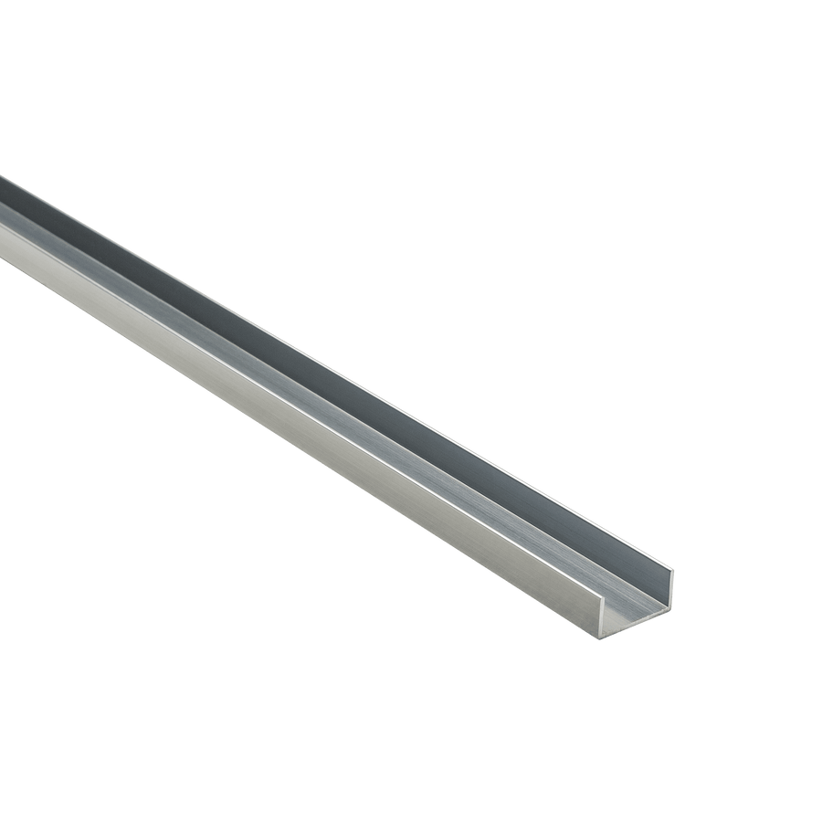 10x20x1mm anodised aluminium U-profile, 1m, brushed nickel