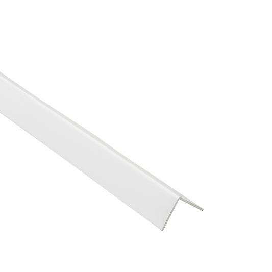 25x20x1mm matt white PVC L-shaped corner profile, 6m