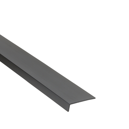 40x10x1.5mm matt black PVC L-shaped corner profile, 1m