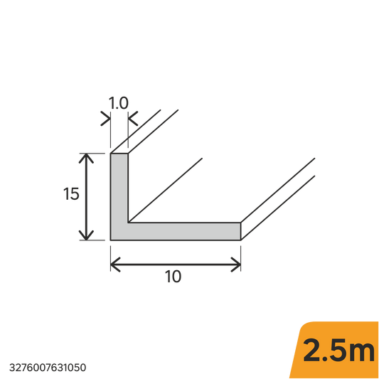 Bricocenter PROFILO ANGOLARE A "L" IN ALLUMINIO ANODIZZATO 15X10X1MM 2,5M OPACO