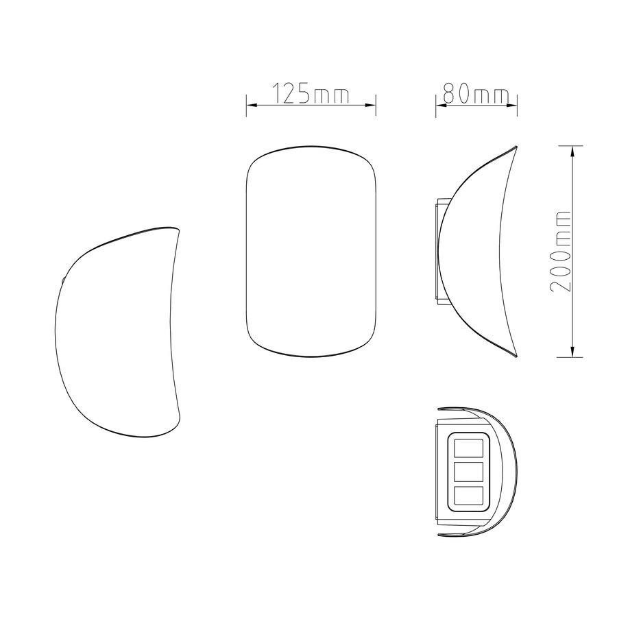 Bricocenter COROGNE ALUMINUM AND BLACK PLASTIC WALL SCONCE 12.5X8X20CM LED 8.5W NATURAL LIGHT IP54