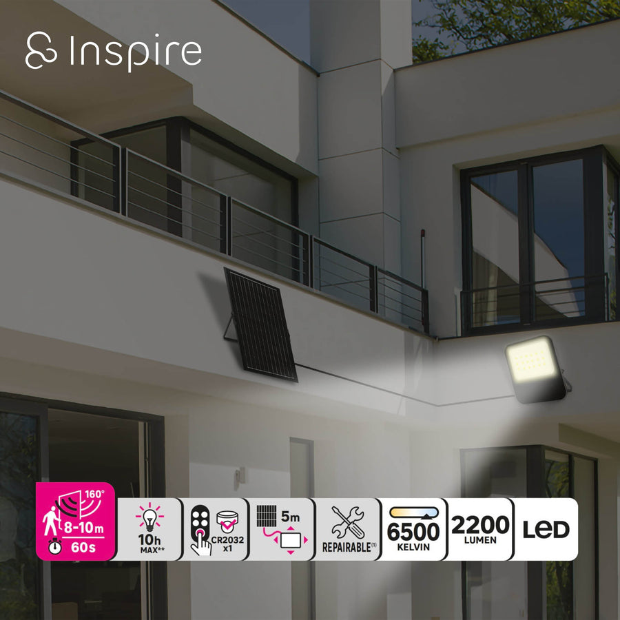 SOLAR PROJECTOR ART ALUMINUM GRAY LED 100W IP65
