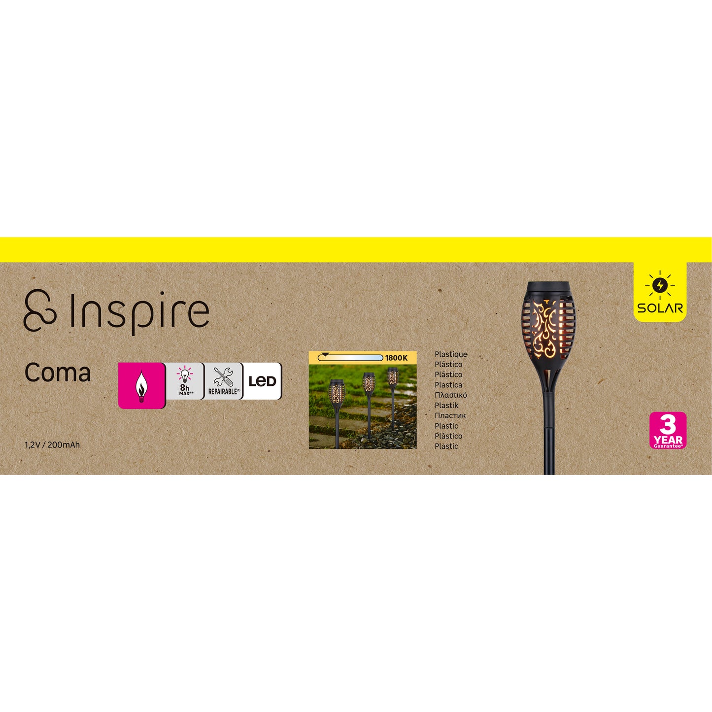 SOLAR PEG COMA PLASTIC BLACK 51CM LED 1LM IP44