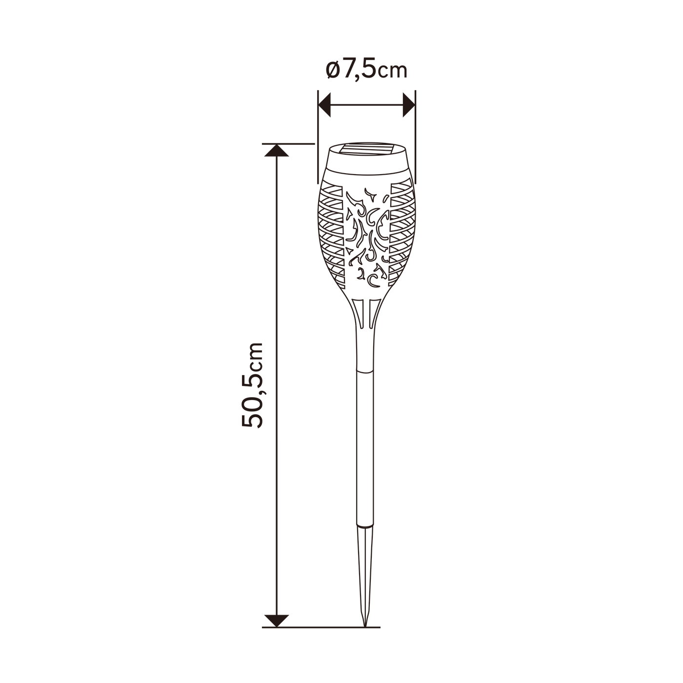 SOLAR PEG COMA PLASTIC BLACK 51CM LED 1LM IP44