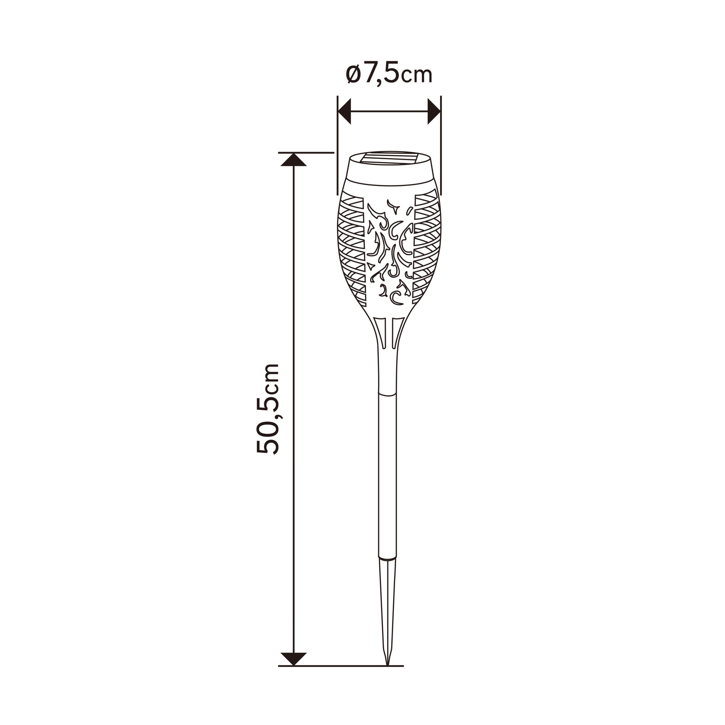 SOLAR PEG COMA PLASTIC BLACK 51CM LED 1LM IP44
