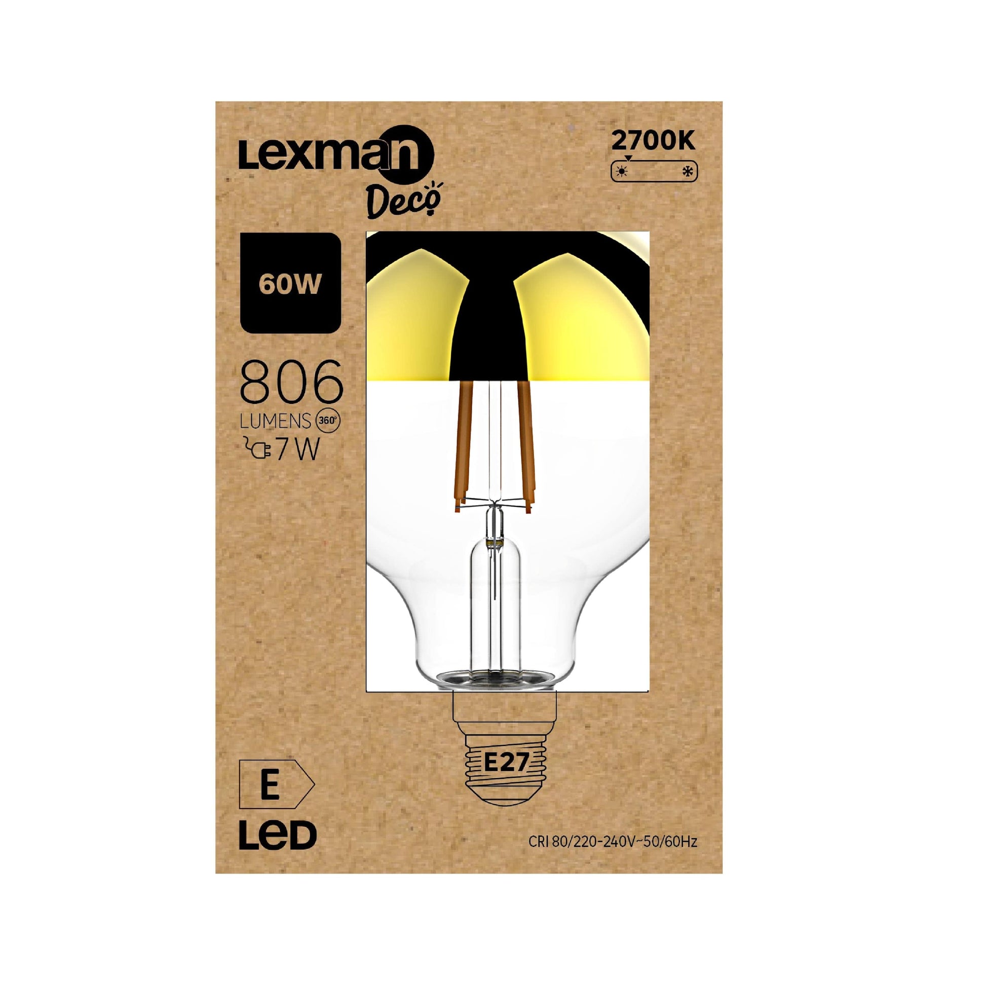 Bricocenter LED BULB E27=60W GLOBE GOLD WARM LIGHT