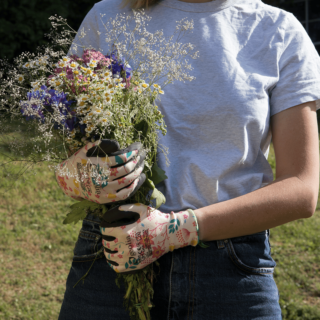 WOMEN'S GLOVES WITH FLOWERS GEOLIA SIZE6