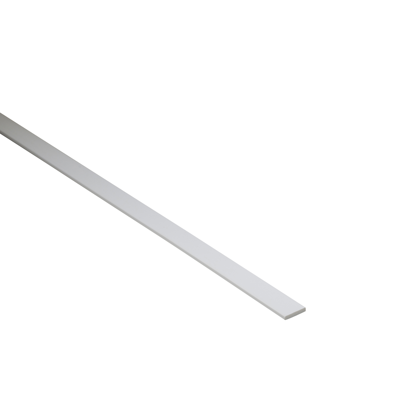 10 x 2 mm flat PVC profile, 1 metre, matt white