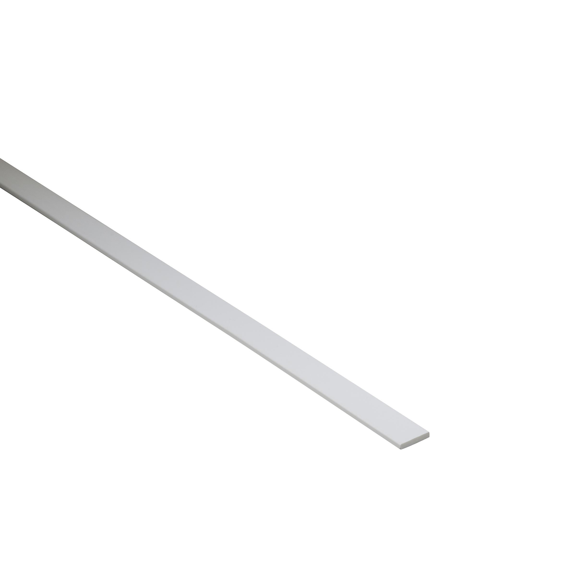 10 x 2 mm flat PVC profile, 1 metre, matt white