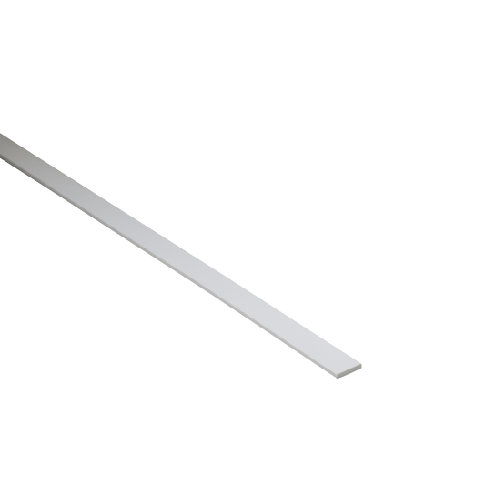 10 x 2 mm flat PVC profile, 1 metre, matt white