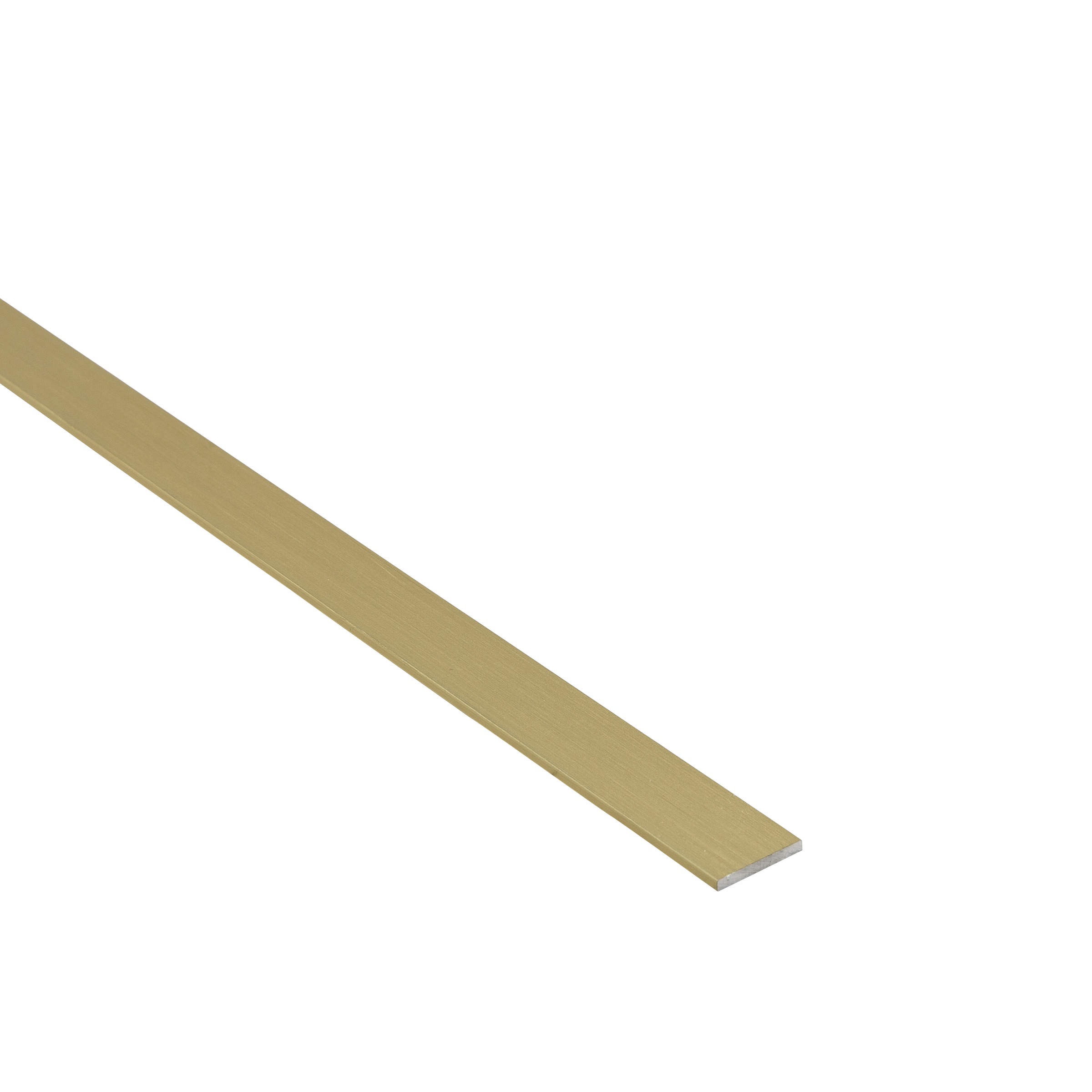 15 x 2 mm flat anodised aluminium profile, 1 m, brushed brass