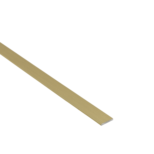 15 x 2 mm flat anodised aluminium profile, 1 m, brushed brass