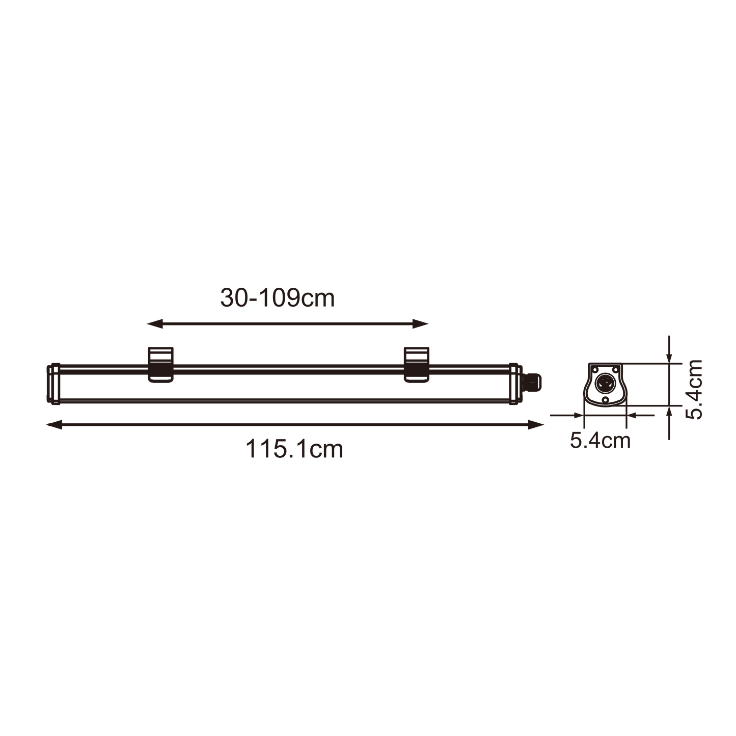 Bricocenter REGLETTE DORNI 114.7CM LED 37W NATURAL LIGHT IP65