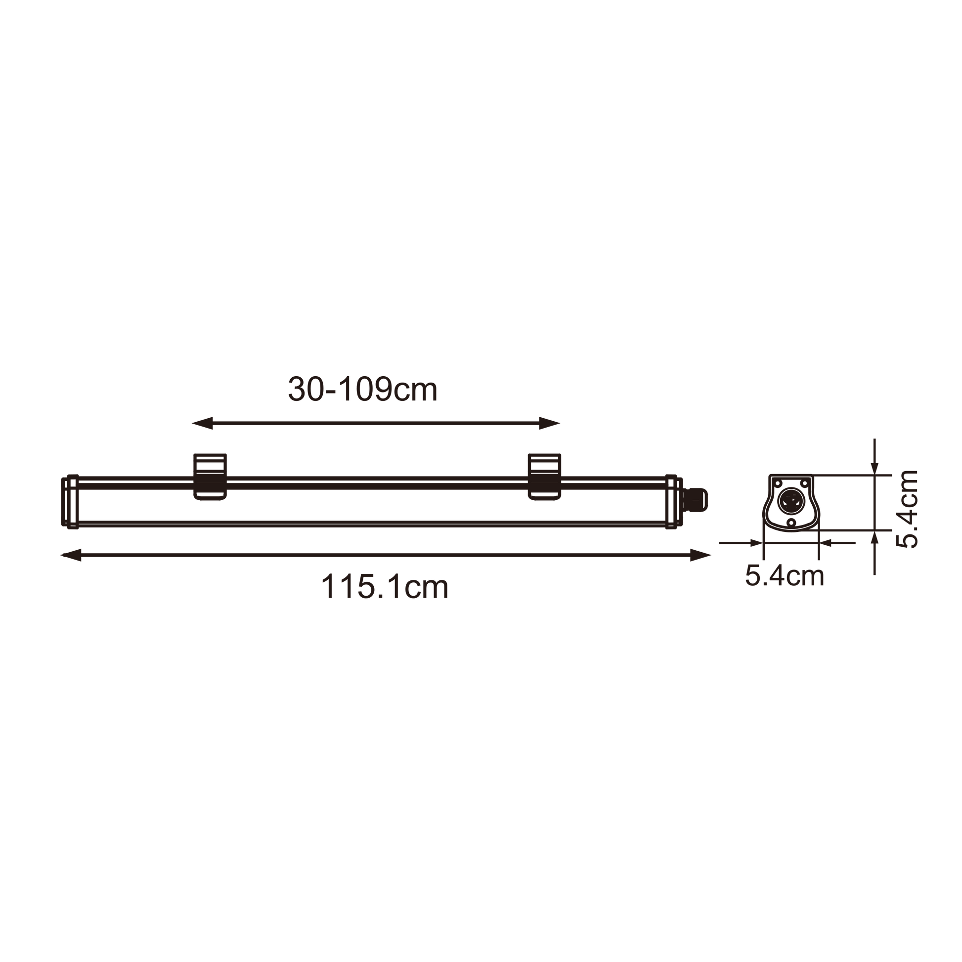 Bricocenter REGLETTE DORNI 114.7CM LED 37W NATURAL LIGHT IP65