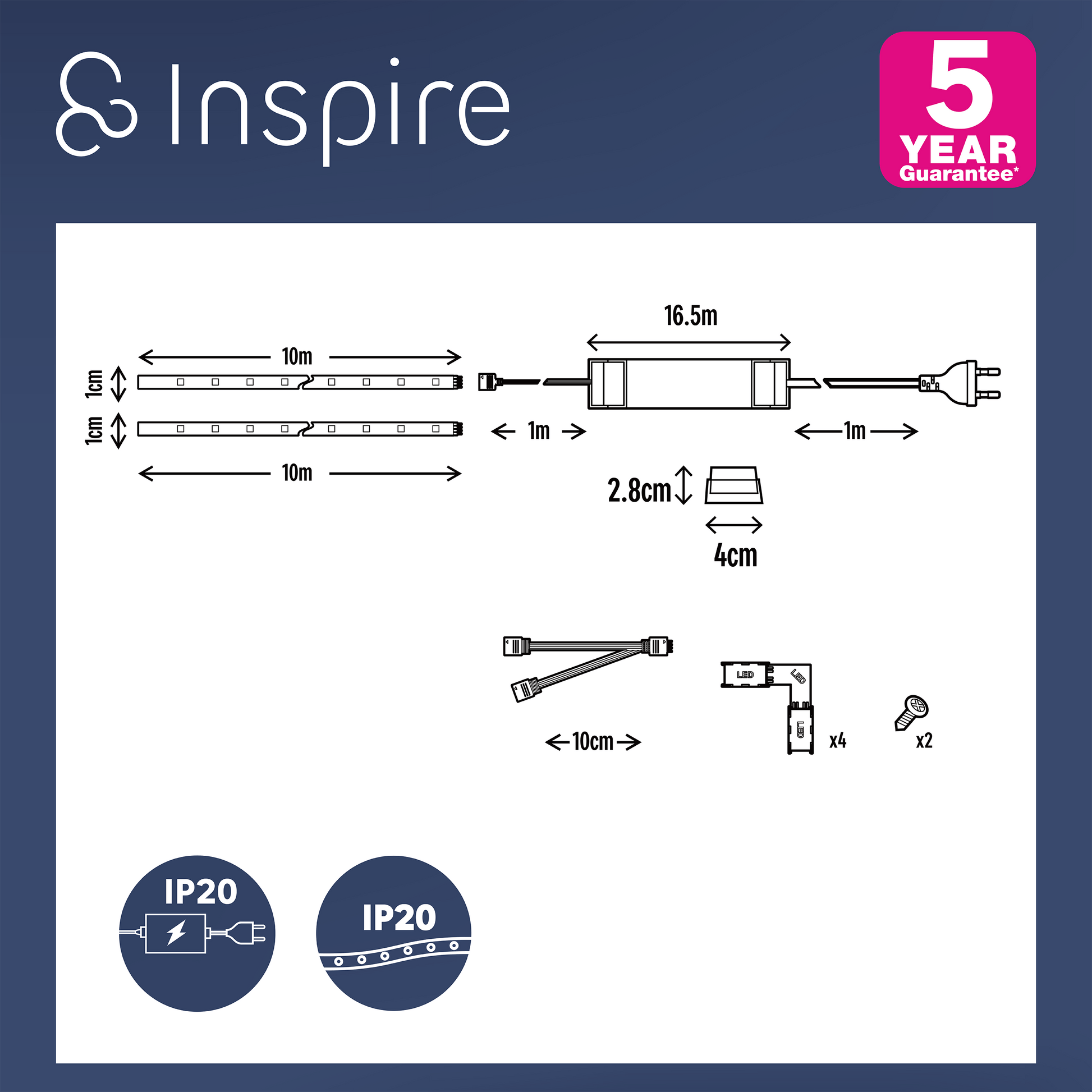 Bricocenter KIT STRISCIA LED ALBO 2X10M 52W LUCE NATURALE
