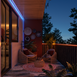 KIT STRISCIA LED SEBA 5M 22W EGB MUSIC IP65